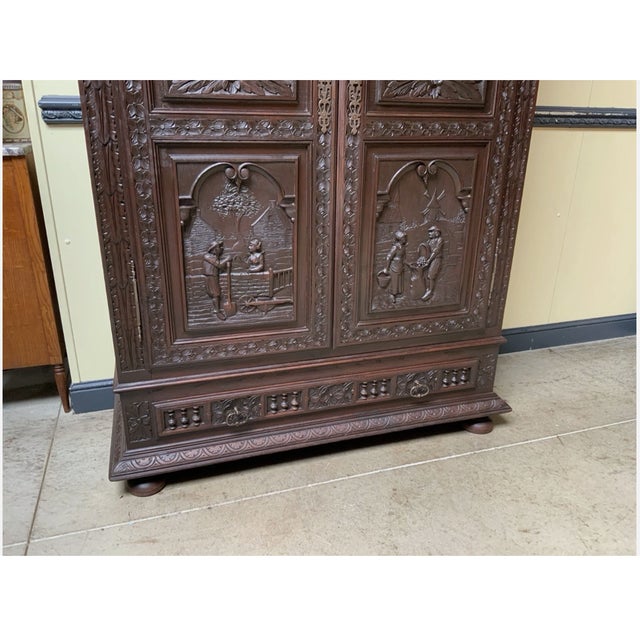Antique Wardrobe in Chestnut, 1880 For Sale - Image 10 of 11