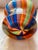 Vintage Millefiori Striped Italian Murano Attributed Heavy Glass Paperweight Vase For Sale - Image 9 of 11