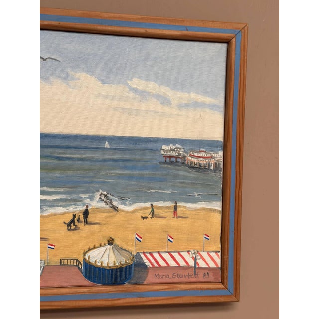 Mona Starfelt, Day at the Beach, 1989, Oil on Canvas, Framed For Sale - Image 7 of 18