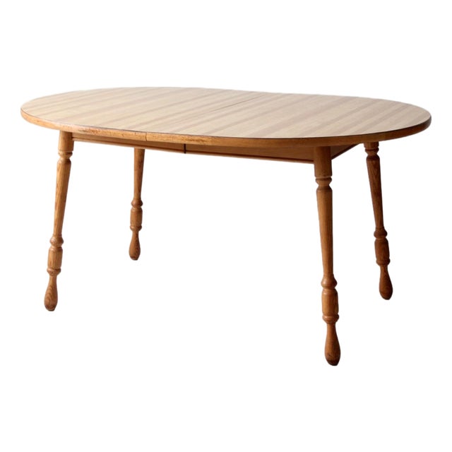 Vintage Farmhouse Dining Table With Leaf Extension For Sale