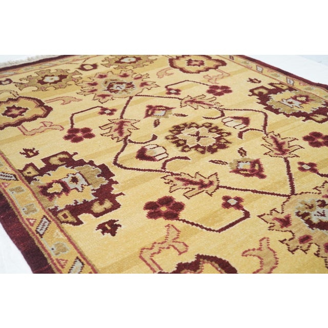 Oushak Rug 4'1'' X 6'1'' For Sale - Image 4 of 9
