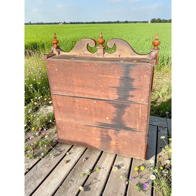 Antique Jacobean Revival Hutch Top Cabinet-Mahogany-1920s Glass Display-Cottage For Sale - Image 6 of 12