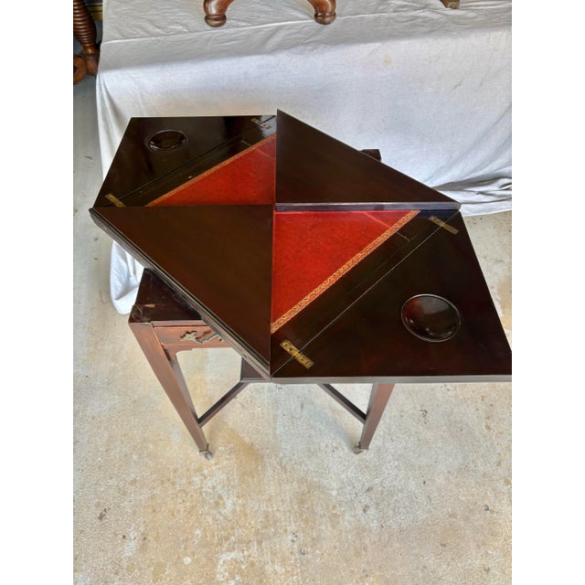Early 20th Century French Walnut Envelope Style Game Table For Sale - Image 12 of 13