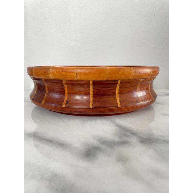 Contemporary Vintage California Redwood Bowl Standard Specialty Co. San Francisco For Sale - Image 3 of 6