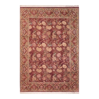 Elegant Pak-Persian Red/Brown Wool Rug - 8'0'' X 10'2'' For Sale