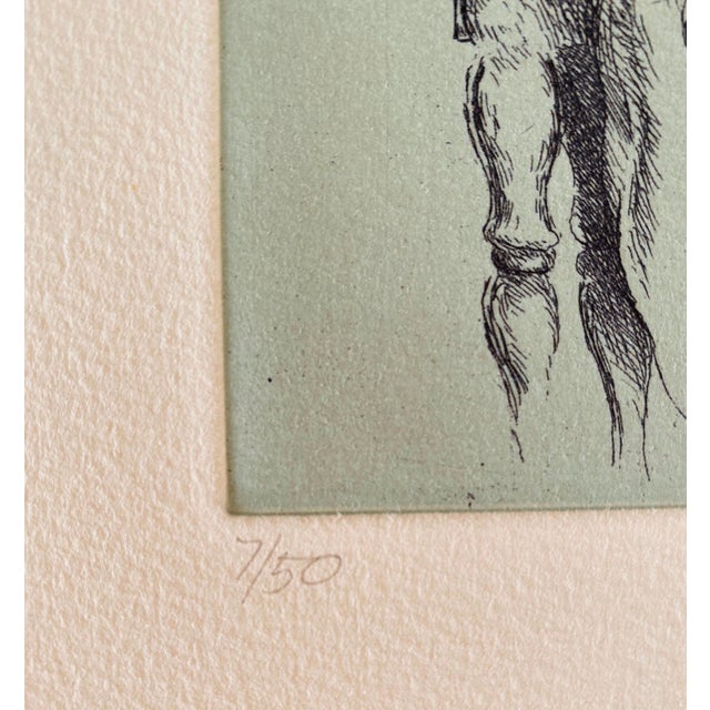 Early 20th Century Samuel Bak, Samuel Bak Surrealist Etching Israeli Bezalel Artist "Hidden Pear", Fruit Bowl For Sale - Image 5 of 10