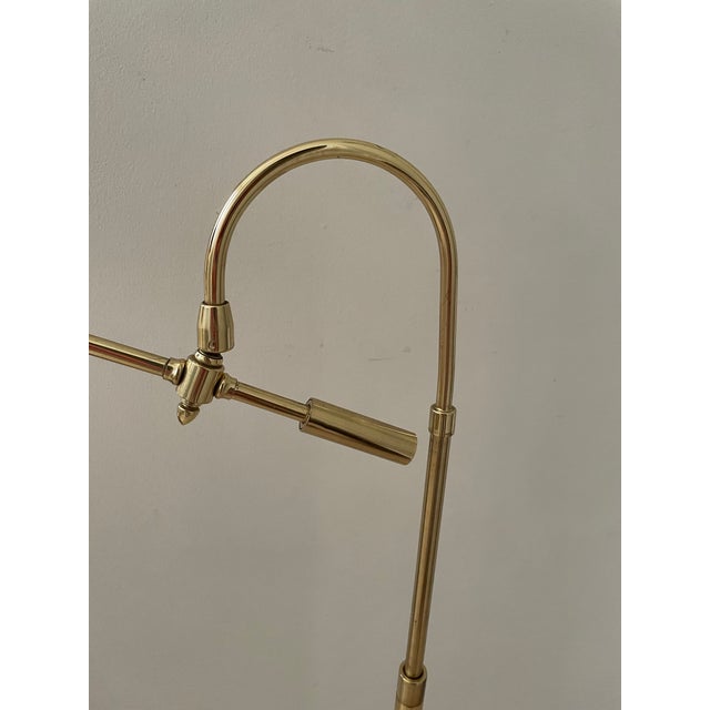 Vintage 1970s Ralph Lauren Library Style Brass Adjustable Reading Floor Lamp For Sale In Chicago - Image 6 of 10