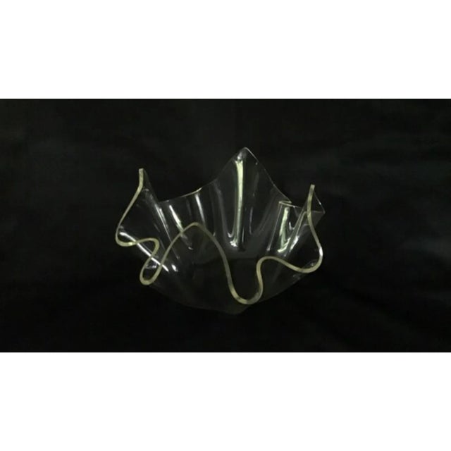 Mid-Century Lucite Sculptured Handkerchief Bowl, Circa 70's For Sale In Greenville, SC - Image 6 of 10