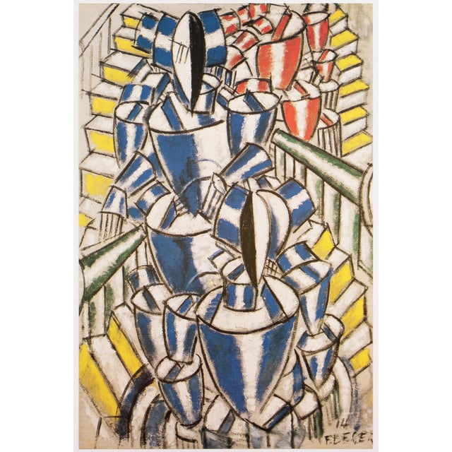 Royal Blue 1990 After Fernand Leger "The Staircase (1914)", Full-Color Parisian Print For Sale - Image 8 of 9