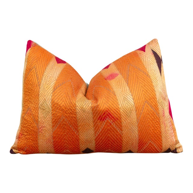 Amritsar Radiant, Heirloom Bagh Phulkari Pillow For Sale