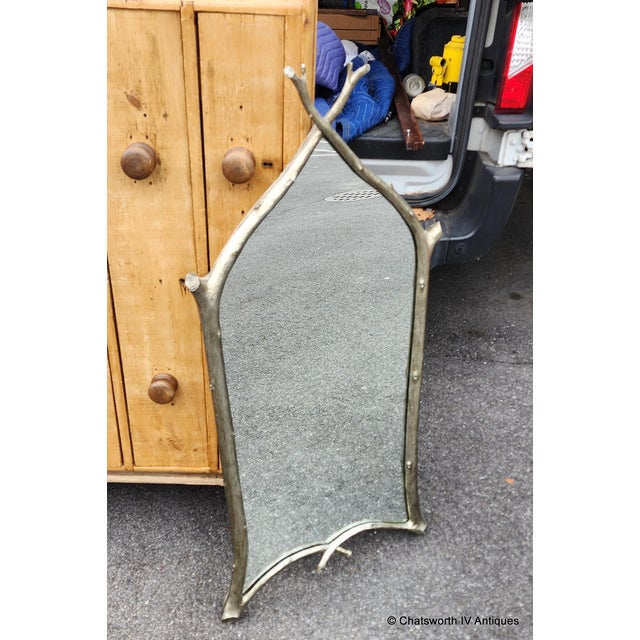 Vintage Carver's Guild Carol Conner Gothic Twig Mirror ~ 42 X 21 Pewter Finish For Sale - Image 11 of 13