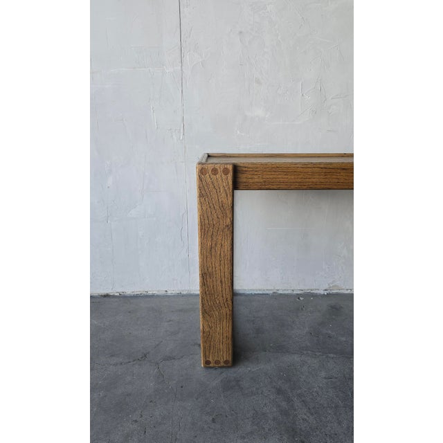 Wood Minimalist Oak Console Table by Lou Hodges For Sale - Image 7 of 7