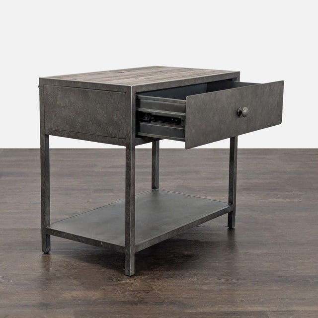 Pottery Barn Pottery Barn Big Daddy's Antiques Metal Nightstand For Sale - Image 4 of 12