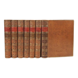 1860s Charles Knight History of England Leather Bound Books - Set of 7 For Sale