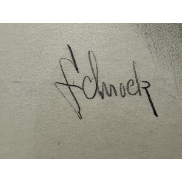 1940s Original Signed Graphite Portrait of u.s. Navy Sailor, 11 X 8.25 In. For Sale - Image 4 of 5