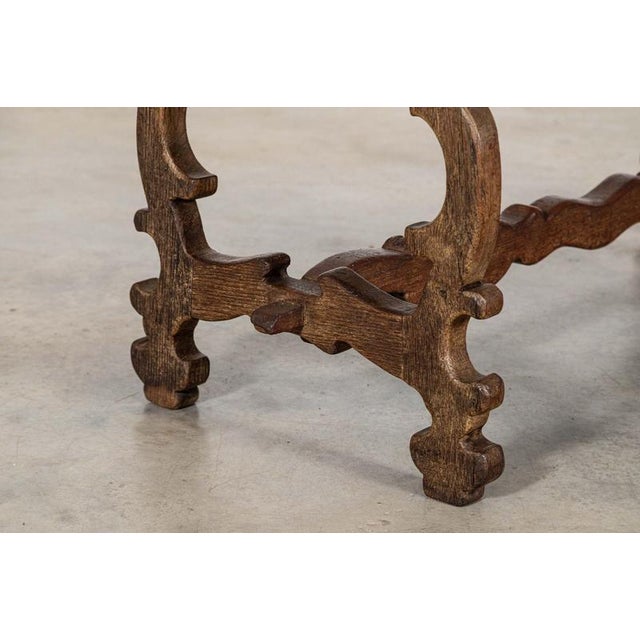 Wood 19th Century Spanish Oak Trestle Table, 1800s For Sale - Image 7 of 14