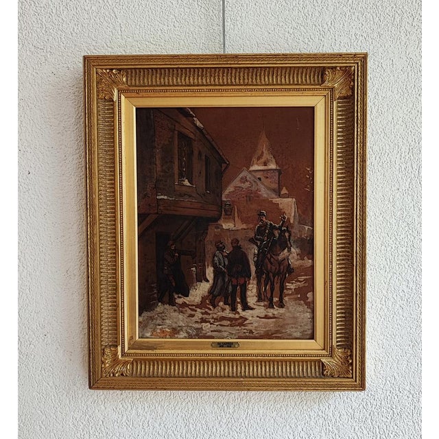 Edouard Castre, Militaires en discussion, 1901, Watercolor, Ink & Gouache on Cardboard, Framed For Sale - Image 11 of 11