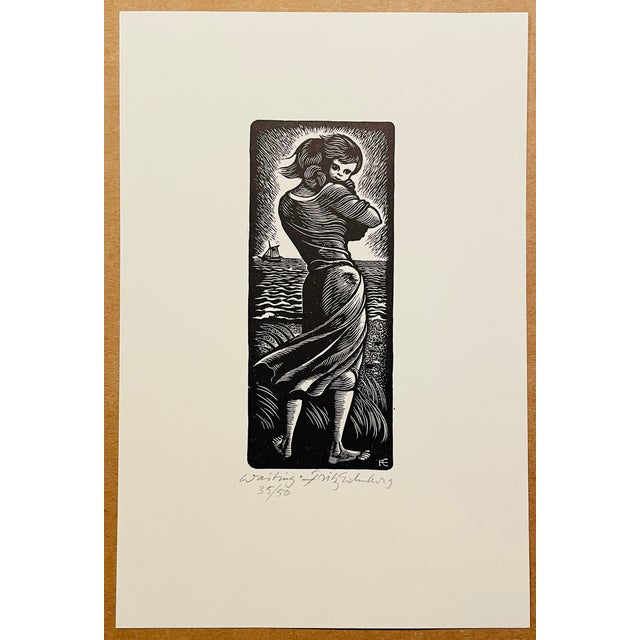 Fritz Eichenberg (1901-1990) "Waiting" illustration created for "Long Loneliness" the memoir of Dorothy Day (1897-1980)....