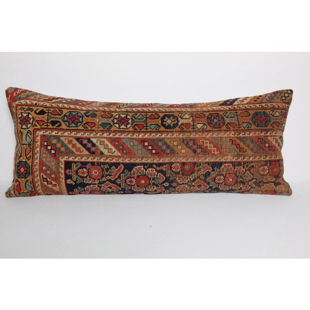 Antique Handwoven Tribal Throw Rug Pillow -16'' X 39'' For Sale - Image 10 of 11