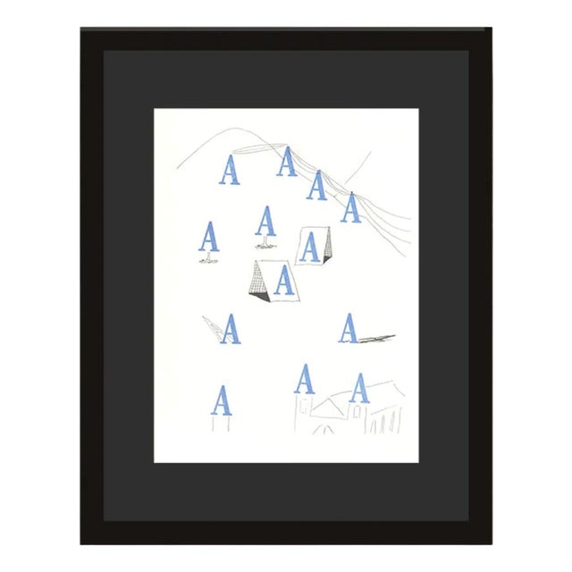 David Hockney, A from Hockneys Alphabet, Lithograph, Framed For Sale