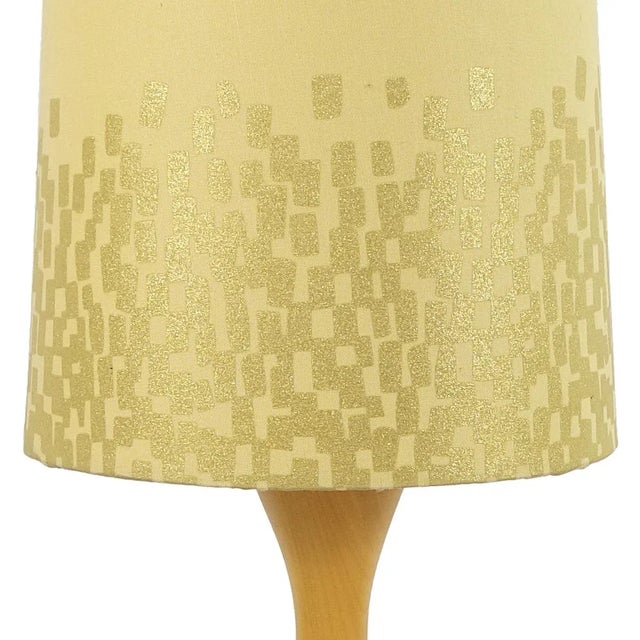 Mid-Century Scandinavian Table Lamp with Stylized Yellow-Gold Shade For Sale - Image 4 of 9