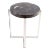 Round Petrified Wood Top W Stainless Steel Stand Accent Table or Side Table 71 For Sale