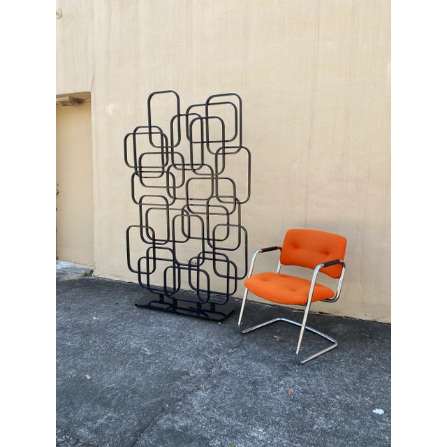 Large 6’ Postmodern Geometric Metal Floor Sculpture / Architectural Room Divider, C. 1990s For Sale In Atlanta - Image 6 of 6