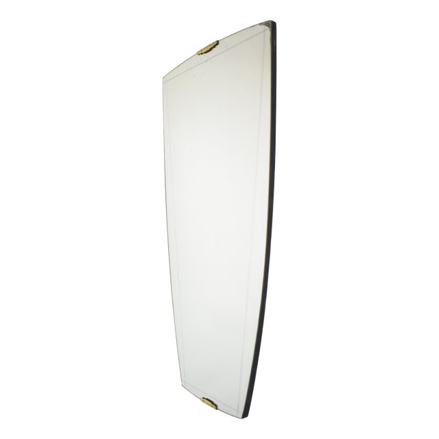 Vintage Mirror with Brass Clasps, 1950s For Sale
