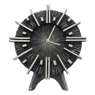 Brutalist Table Clock by Casper Kunstguss, 1960s For Sale