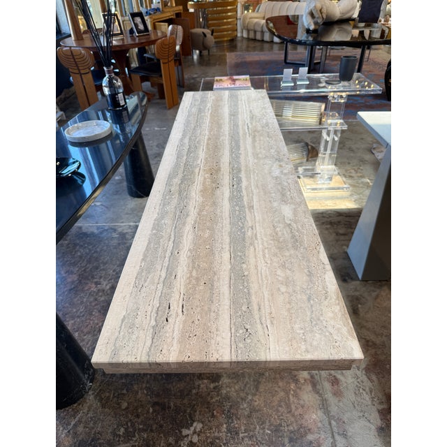 Stone Italian Travertine Console Table, 1970s For Sale - Image 7 of 12