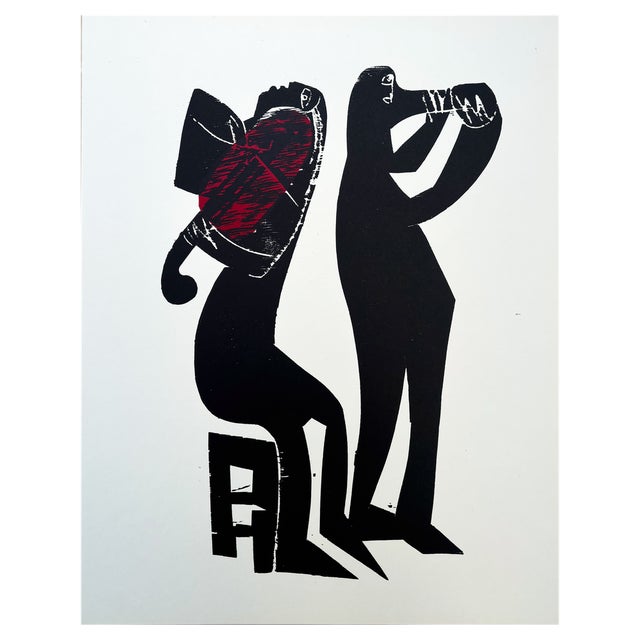 Hap Grieshaber, Composition, 1966, Woodblock Print For Sale