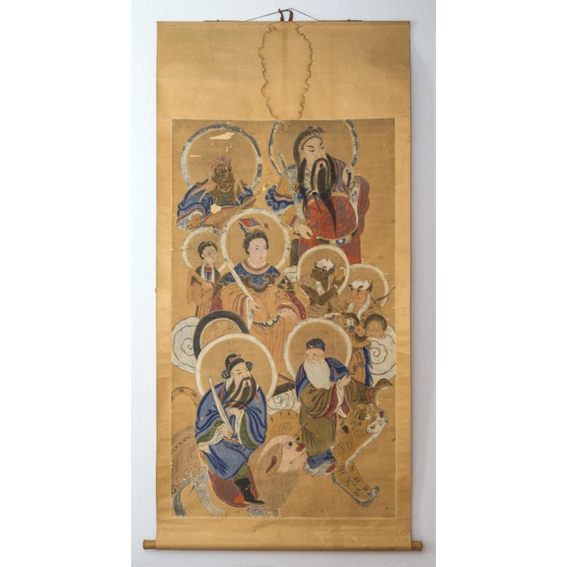 A Large Ming Dynasty Scrolls of Gods - a Pair For Sale - Image 4 of 5