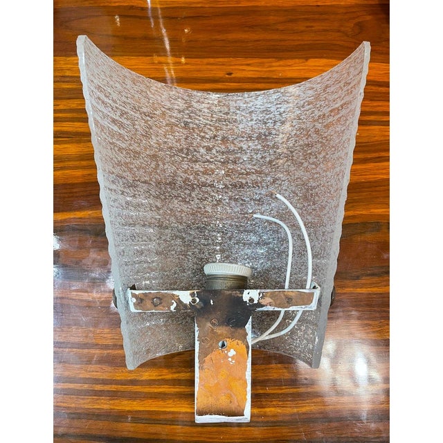 1940s Art Deco Wall Lamp in Murano Glass, Copper and Brass, 1940s For Sale - Image 5 of 8