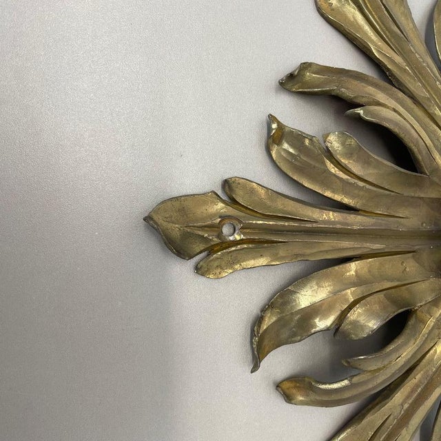 Metal Handmade Brass Floral Theatre Wall Light by Gio Ponti, 1950s For Sale - Image 7 of 18