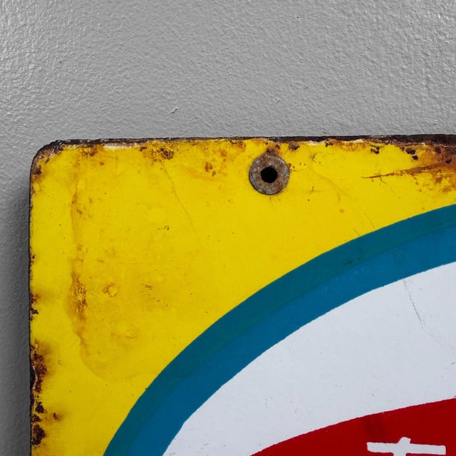 1960s Showa Period Japanese Enamel Asahi Aroma Advertising Sign, 1960s For Sale - Image 5 of 8