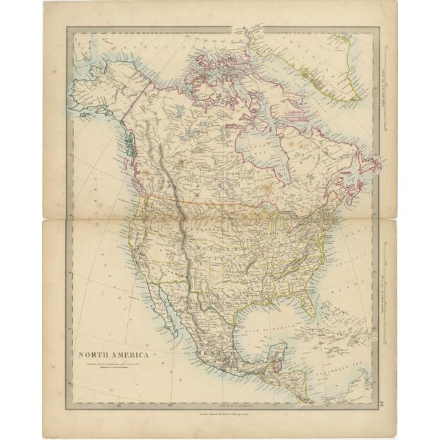 Antique Map of North America with Russian America and West Georgia, 1858 For Sale - Image 3 of 9