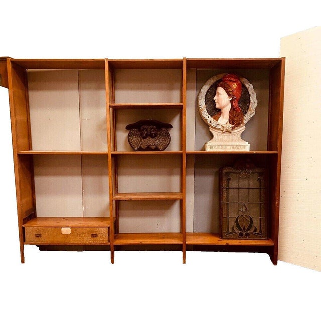 Modular Bookshelf in Fir Wood For Sale - Image 4 of 9