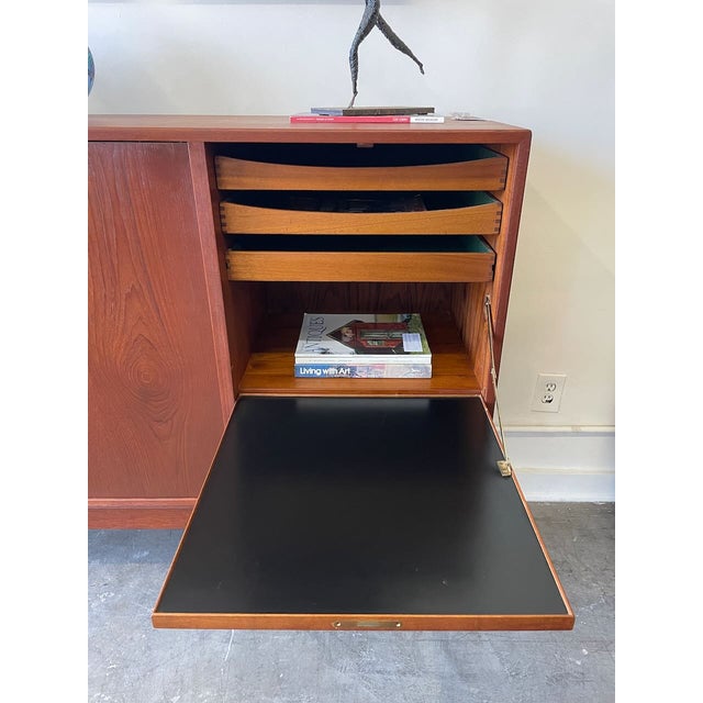 Brown Danish Teak Sideboard by Ejvind A. Johansson, Attributed For Sale - Image 8 of 15