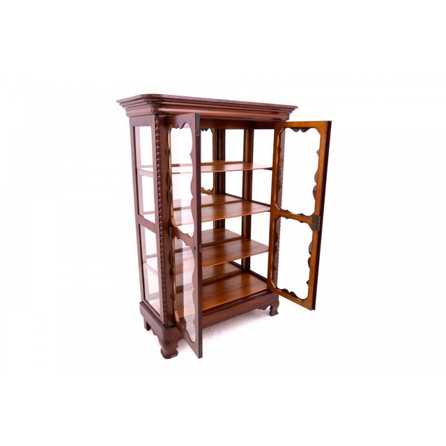 Antique Glass and Walnut Showcase Cabinet, Western Europe, 1890s For Sale - Image 4 of 9