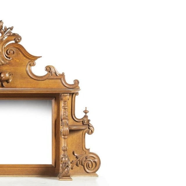 19th Century Henry II Oak and Marble Sideboard with Mirror For Sale - Image 4 of 6