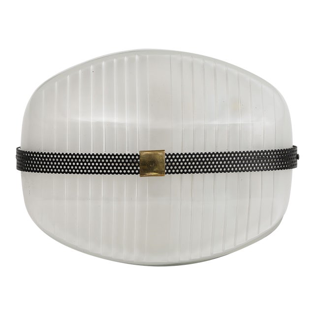 Midcentury Italian Brass and Glass Sconce by Vico Magistretti For Sale