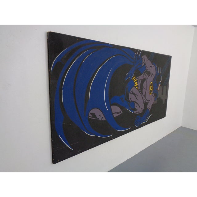 Black American Artist, Large Batman Street Art Image, Acrylic Painting on Hardboard, 1990s For Sale - Image 8 of 18