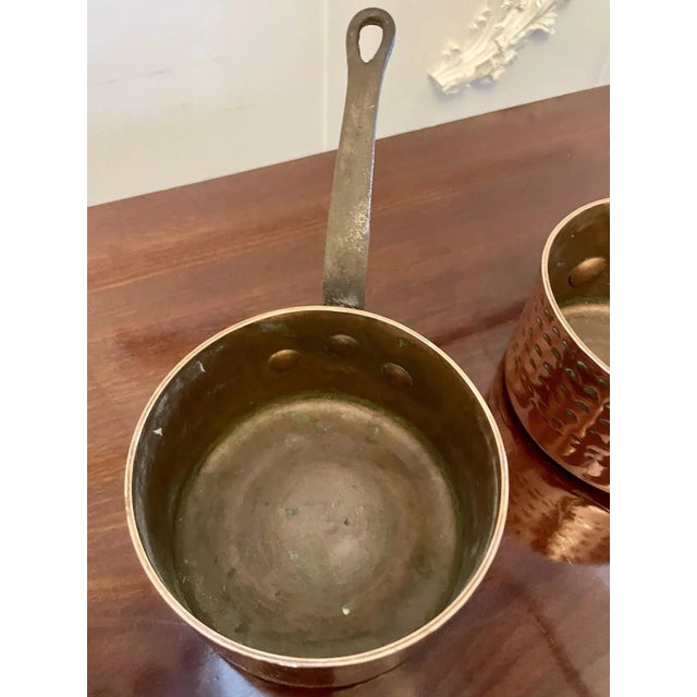 Antique Victorian Copper Pans, 1860, Set of 3 For Sale - Image 11 of 13