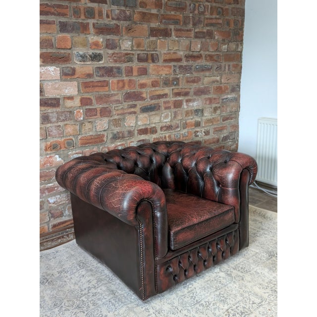 Chesterfield Club Chair in Leather For Sale - Image 11 of 14