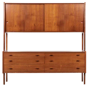 Midcentury Danish Double Sideboard in Teak by Hans Wegner for Ry Møbler