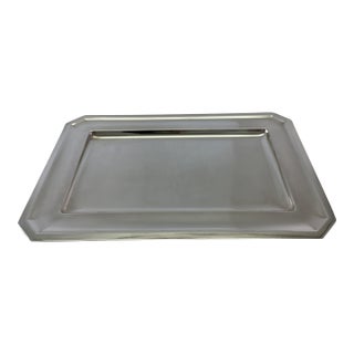 1980s Mid-Century Modern Silver Rectangular Platters For Sale