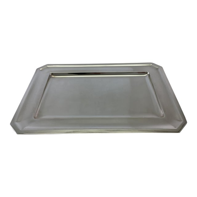 1980s Mid-Century Modern Silver Rectangular Platters For Sale
