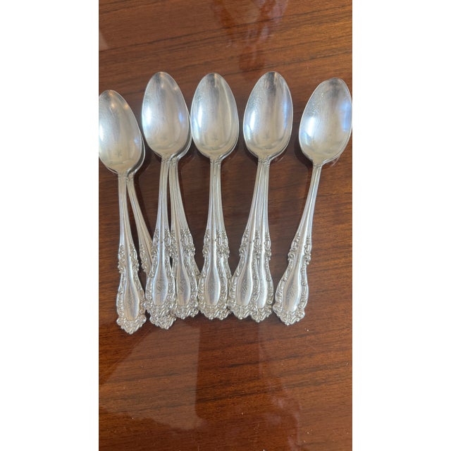 Antique Holmes & Edwards Silverplate Spoons,,Nassau/Fleur-De-Lis Pattern, Mono S Ornate 11 Pcs For Sale - Image 12 of 15