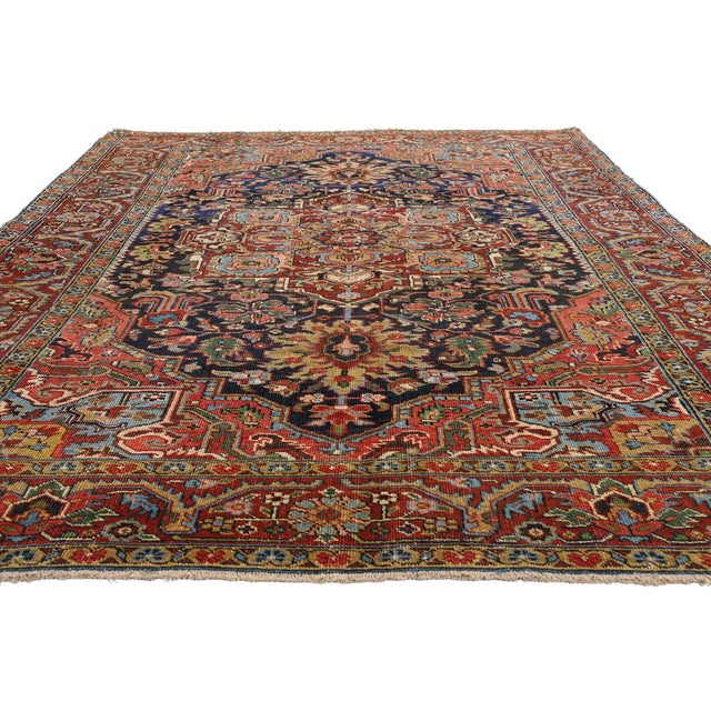 English Late 19th Century Persian Heriz Rug, 06'05 X 09'07 For Sale - Image 3 of 10