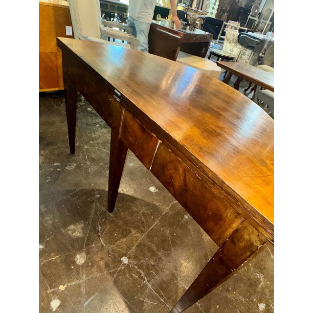 19th C. Italian Walnut Demi-Lune Center Table For Sale In Dallas - Image 6 of 9